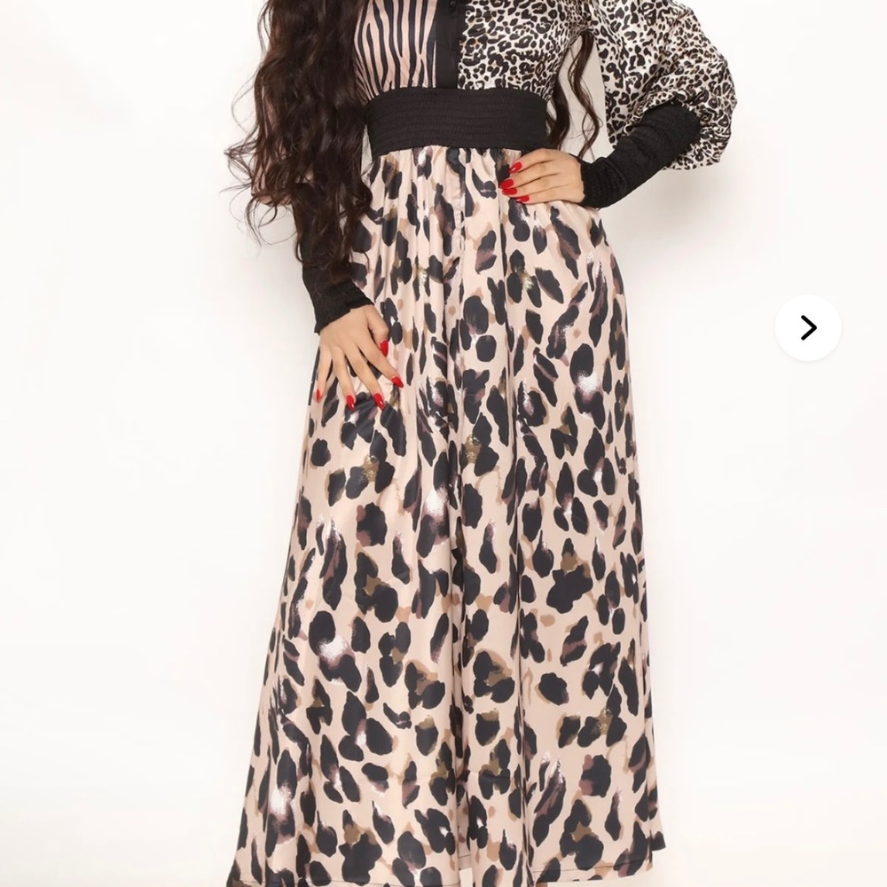 Weekend Oasis Satin Maxi Dress - Brown/combo